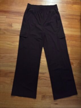 Wide-Leg Pull-On Pants in Dark plum